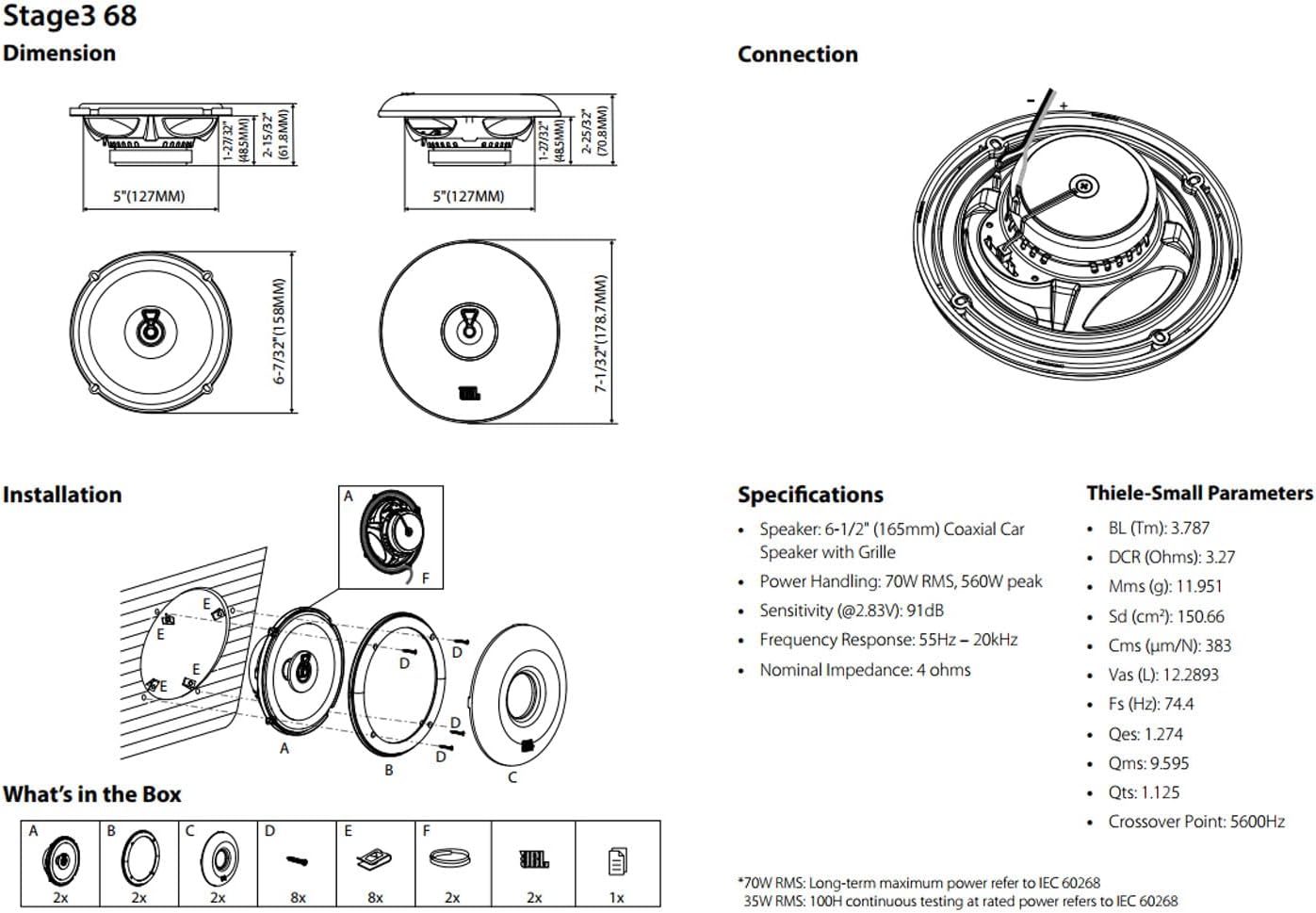 JBL STAGE3 GEN2 68 - Image 6