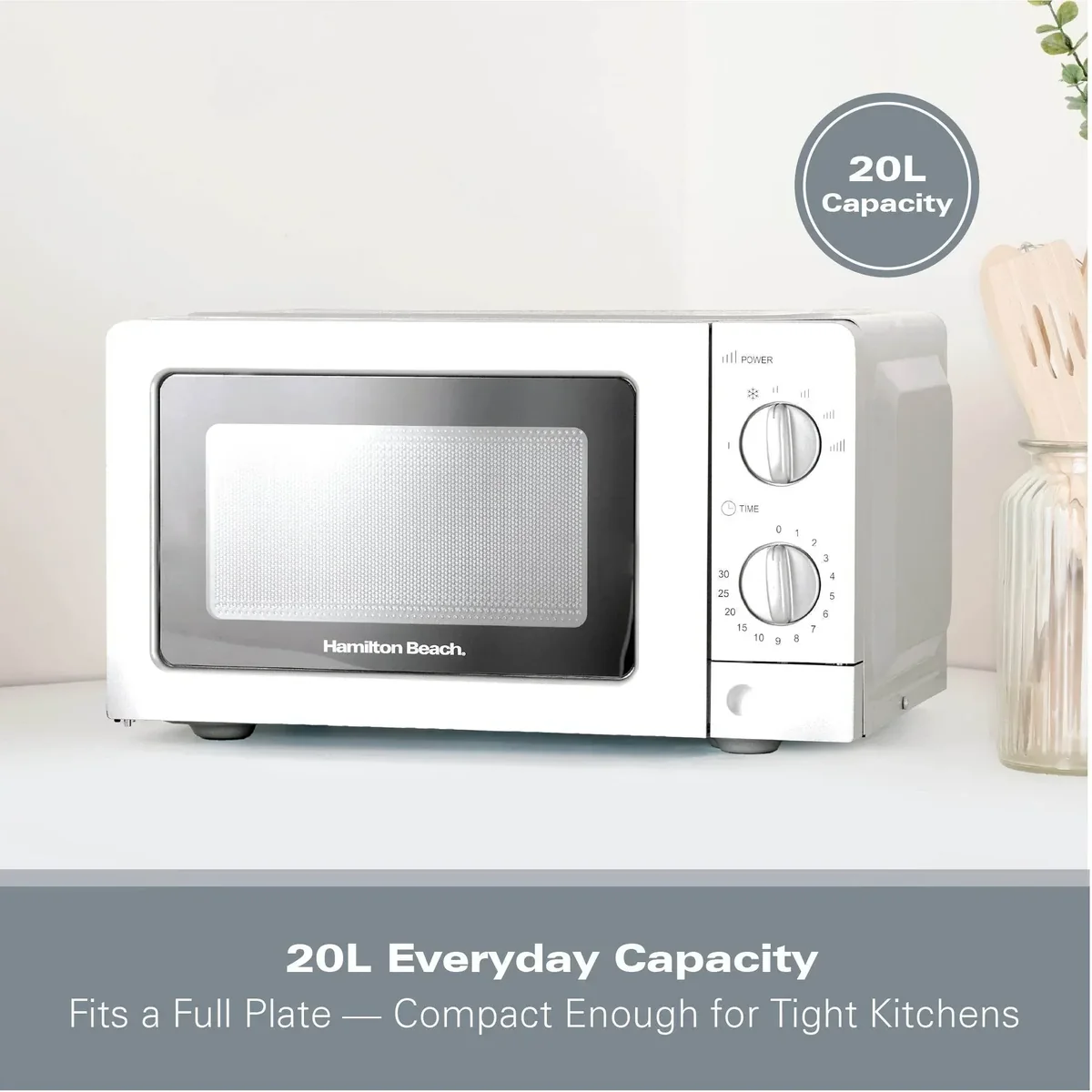 Hamilton Beach 20L Microwave - White - Image 4